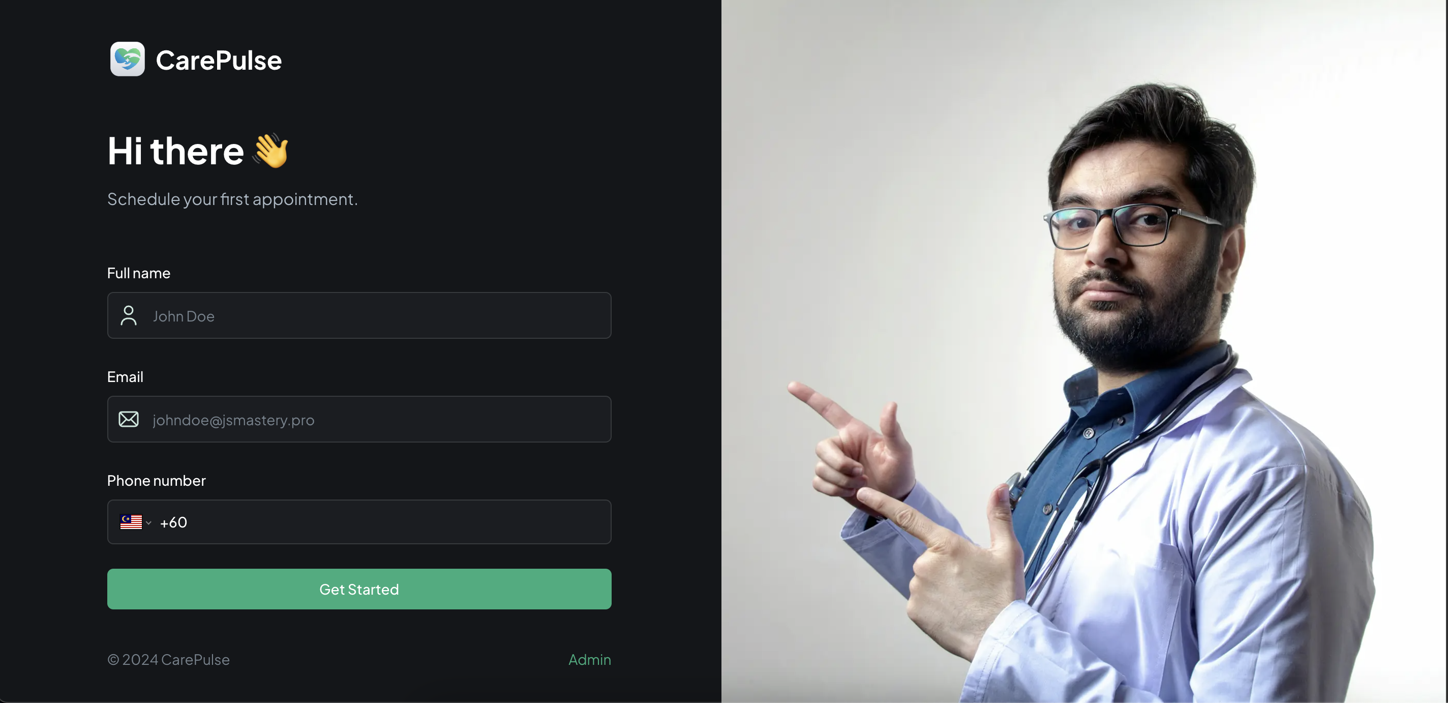 Healthcare App site preview